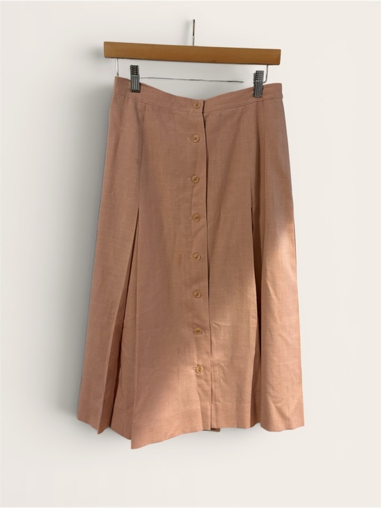 Jones New York Dresses & Skirts - Vintage Jones New York A-Line Button-Front Pleated Midi Skirt in Rose Taupe